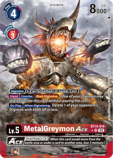 MetalGreymon Ace (Alternate Art) - BT14-014 - Super Rare