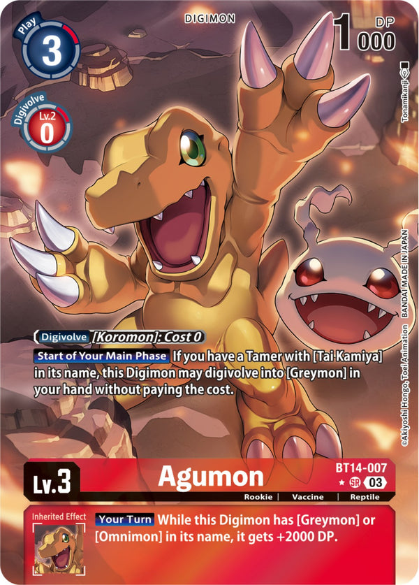 Agumon (Alternate Art) - BT14-007 - Super Rare