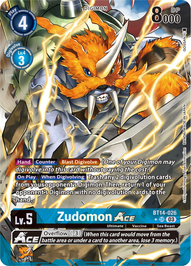 Zudomon Ace (Alternate Art) - BT14-026 - Super Rare