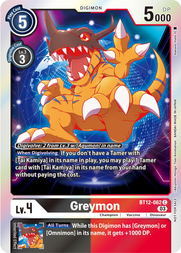 Greymon (Official Tournament Pack Vol.11) - BT12-062 - Common