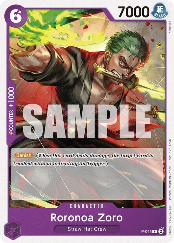 Roronoa Zoro (OP-06 Pre-Release Tournament) (Participant) - P-045 - Promo