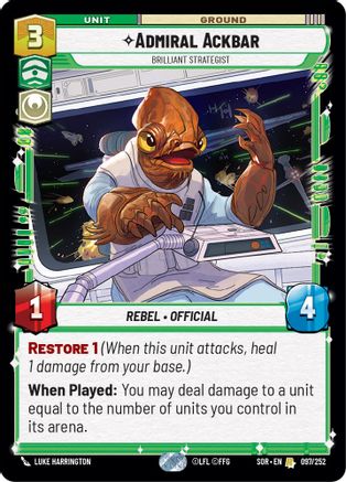Admiral Ackbar - Brilliant Strategist - 097/252 - Rare