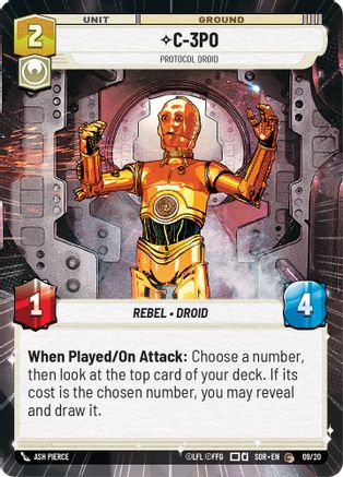 C-3PO - Protocol Droid (Hyperspace) - Weekly Play Promo - 09/20 - Common