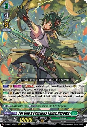 For One's Precious Thing, Rorowa - D-SS12/039EN - Triple Rare