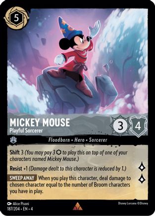 Mickey Mouse (Playful Sorcerer) - 187/204 - Rare