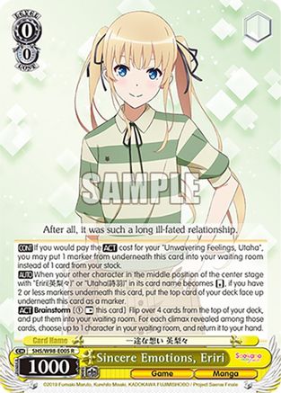 Sincere Emotions, Eriri - SHS/W98-E005R - Rare