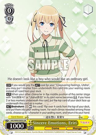 Sincere Emotions, Eriri (SR) - SHS/W98-E005SSR - Super Rare