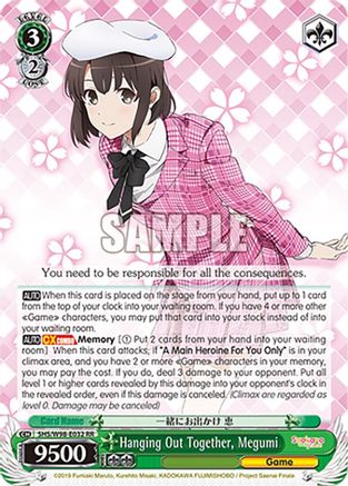 Hanging Out Together, Megumi - SHS/W98-E032RR - Double Rare