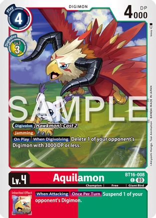 Aquilamon - BT16-008 - Common (Pre-Order)