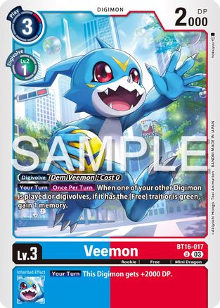 Veemon (Block 3) - BT16-017 - Uncommon