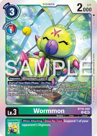 Wormmon (Block 3) - BT16-040 - Rare