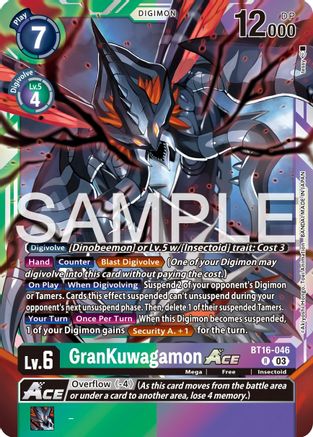 GranKuwagamon Ace - BT16-046 - Rare (Pre-Order)