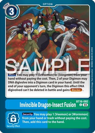 Invincible Dragon-Insect Fusion - BT16-092 - Uncommon