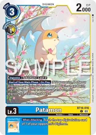 Patamon - BT16-016 - Common