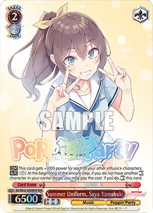 Summer Uniform, Saya Yamabuki (BDR) - BD/WE42-E060BDRBDR - BanG Dream Rare