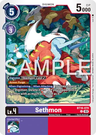 Sethmon - BT16-070 - Common (Pre-Order)