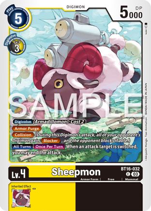 Sheepmon - BT16-032 - Common (Pre-Order)