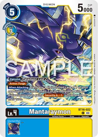 Mantaraymon - BT16-022 - Common