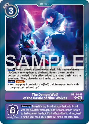 The Demon Wolf of the Castle of Nine Wolves - BT16-099 - Rare (Pre-Order)
