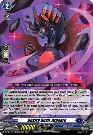 Desire Devil, Araakre - DZ-BT01/006EN - Triple Rare