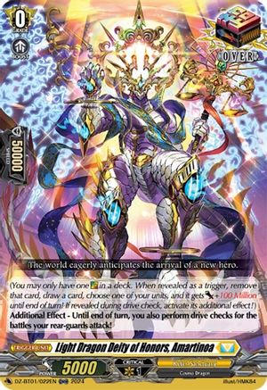 Light Dragon Deity of Honors, Amartinoa (ORR) - DZ-BT01/022EN - Over Double Rare