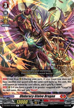 Obduracy Glaive Dragon - DZ-BT01/051EN - Rare