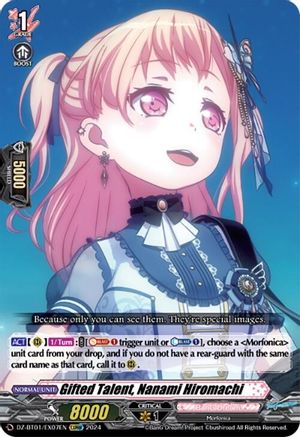 Gifted Talent, Nanami Hiromachi (EXRRR) - DZ-BT01/EX07EN - Extra Rare Triple Rare