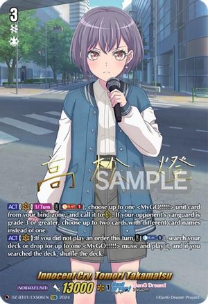 Innocent Cry, Tomori Takamatsu (EXS) - DZ-BT01/EXS06EN - Extra Rare Special Rare