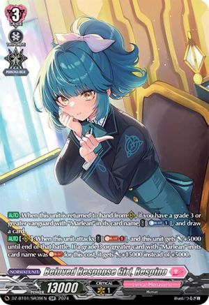 Beloved Response Girl, Respino (SR) - DZ-BT01/SR39EN - Silver Rare