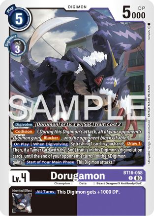 Dorugamon - BT16-058 - Common