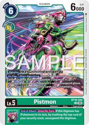 Pistmon - BT16-044 - Uncommon (Pre-Order)