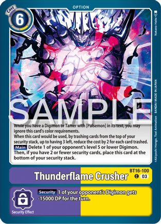 Thunderflame Crusher - BT16-100 - Common (Pre-Order)