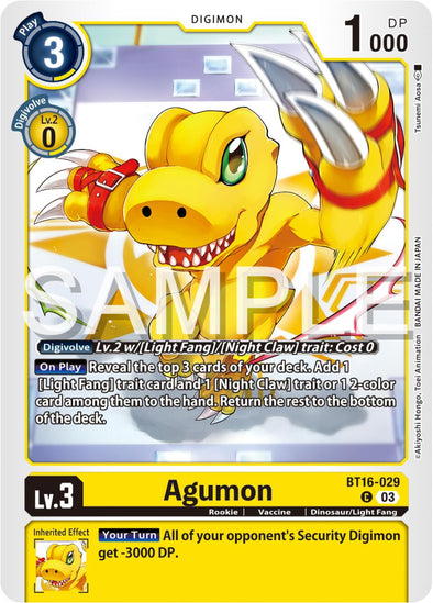 Agumon - BT16-029 - Common (Pre-Order)