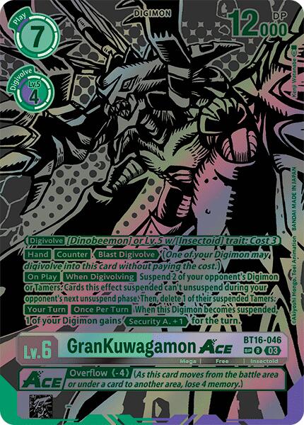 GranKuwagamon Ace (Textured) - BT16-046 - Rare