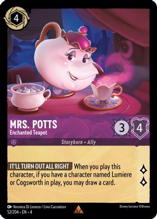 Mrs. Potts (Enchanted Teapot) - 52/204 - Rare