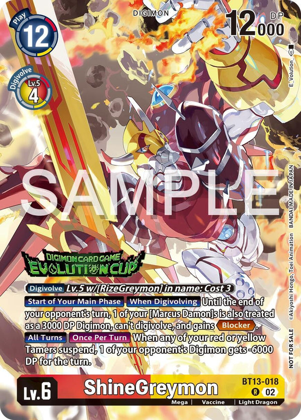 ShineGreymon (2024 Evolution Cup) - BT13-018 - Rare