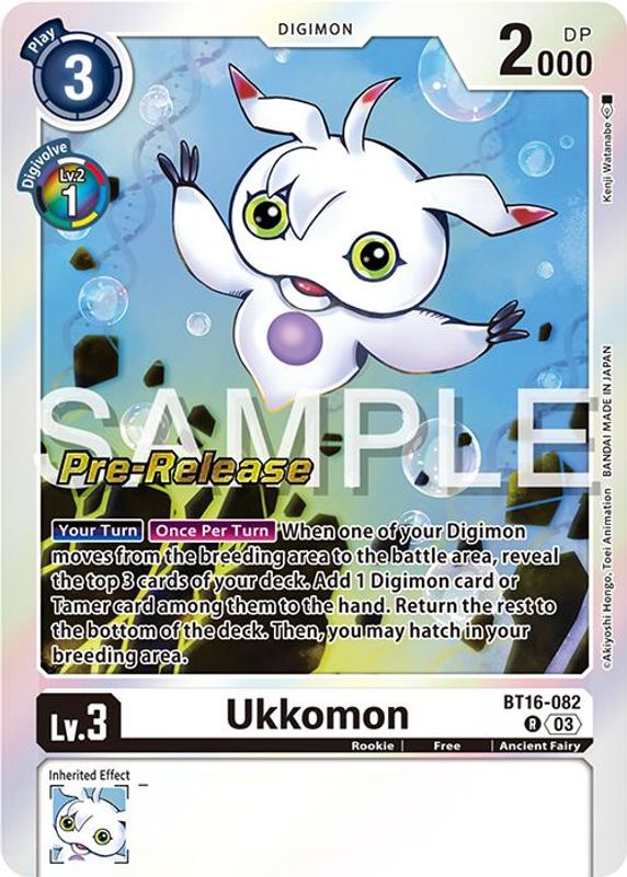 Ukkomon - BT16-082 - Rare (Pre-Release)