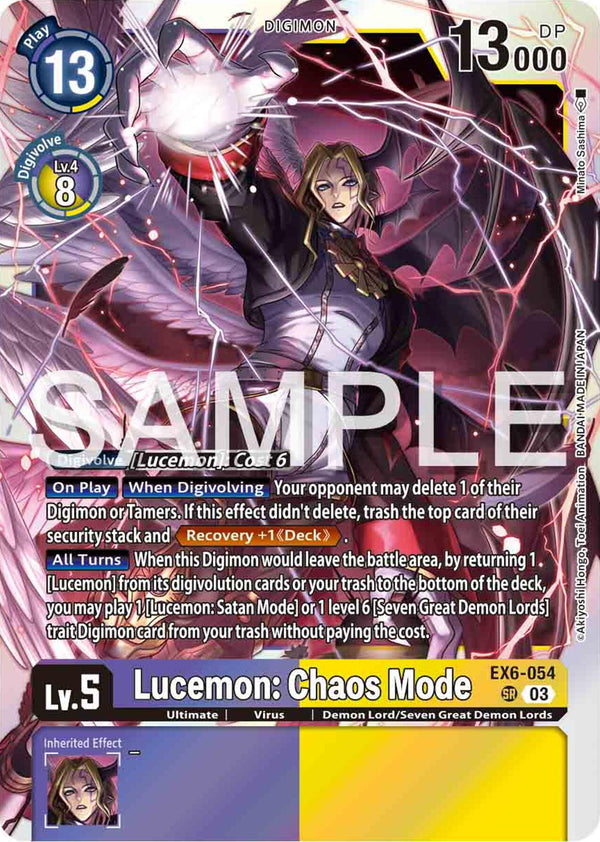 Lucemon: Chaos Mode (Block 3) - EX6-054 - Super Rare