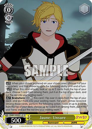 Jaune: Unsure - RWBY/WXE01-01N - Normal