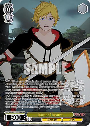 Jaune: Unsure (OFR) - RWBY/WXE01-01OFROFR - Over-Frame Rare