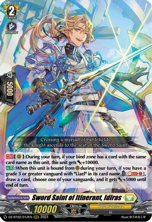 Sword Saint of Itinerant, Idiras - DZ-BT02/012EN - Triple Rare