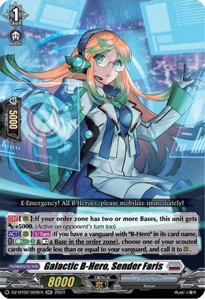 Galactic B-Hero, Sender Faris - DZ-BT02/029EN - Double Rare