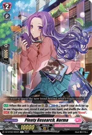 Plenty Research, Norma - DZ-BT02/065EN - Rare