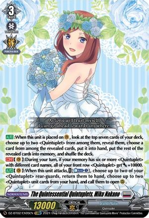 The Quintessential Quintuplets, Miku Nakano (EXRRR) - DZ-BT02/EX05EN - Extra Triple Rare