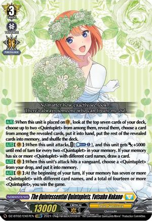 The Quintessential Quintuplets, Yotsuba Nakano (EXRRR) - DZ-BT02/EX07EN - Extra Triple Rare