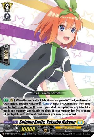 Shining Smile, Yotsuba Nakano (EXRRR) - DZ-BT02/EX08EN - Extra Triple Rare