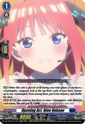 Opening Act, Nino Nakano (EXC) - DZ-BT02/EX17EN - Extra Common