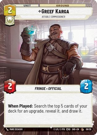 Greef Karga - Affable Commissioner (Hyperspace) - Weekly Play Promo - 08/20 - Common