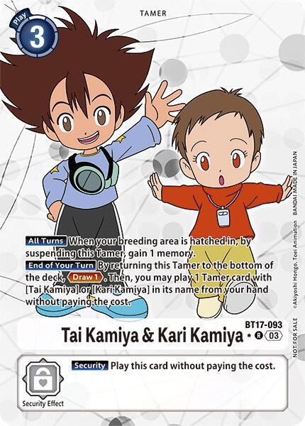 Tai Kamiya & Kari Kamiya (Box Topper) - BT17-093 - Rare