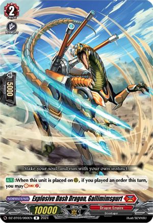 Explosive Dash Dragon, Gallimimspurt - DZ-BT03/060EN - Rare